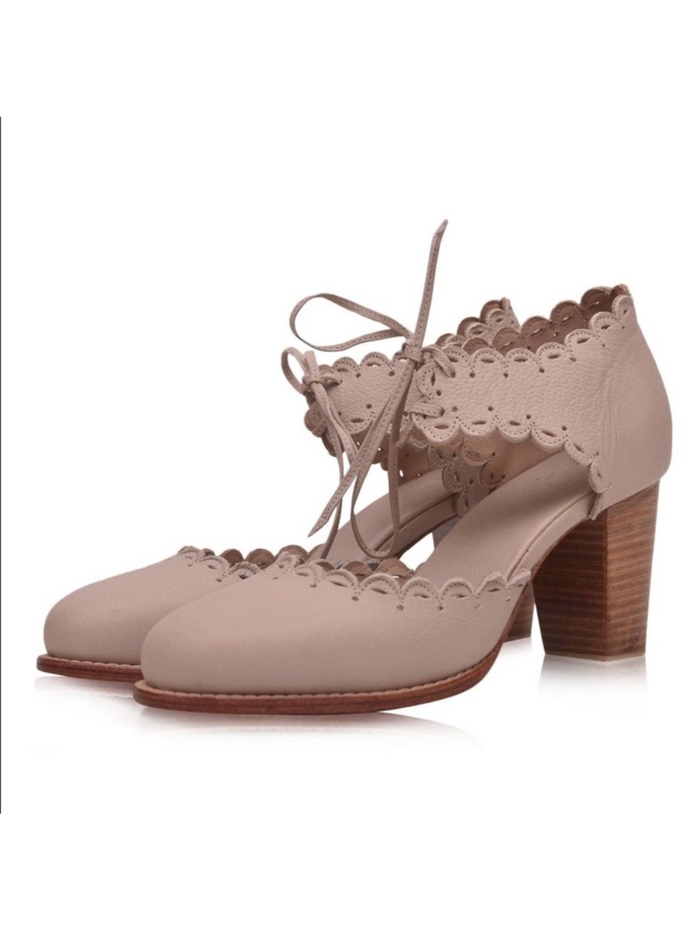Bali Elf Paradise Bird Scalloped Leather Heels